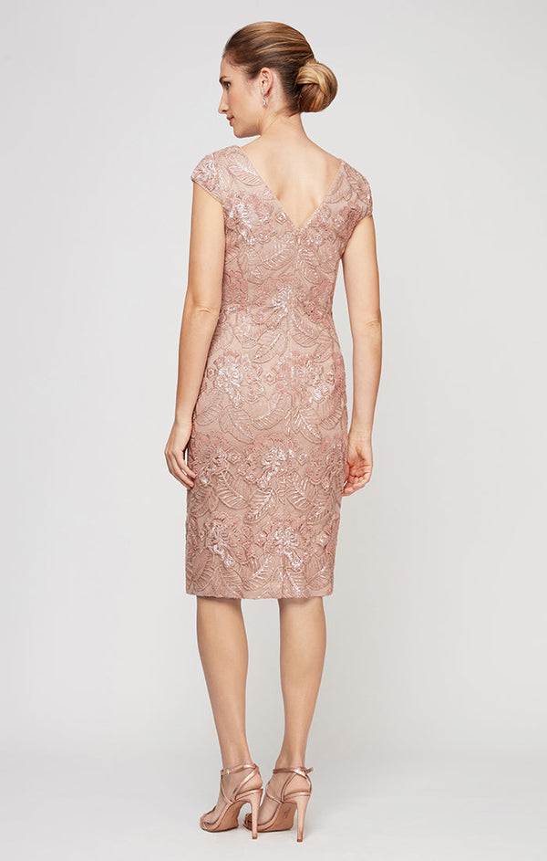 Short Embroidered Sequin Lace Dress