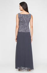 Glitter Jacquard Knit Jacket Dress with Mandarin Neckline