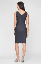 Petite Side Ruched Contour Collection Dress with Surplice Neckline & Beaded Detail at Hip