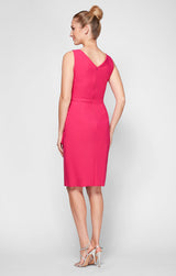 Contour Short Cocktail Dress with Ruffle Skirt & Beaded Detail at Hip