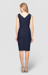 Petite Side Ruched Contour Collection Dress with Surplice Neckline & Beaded Detail at Hip