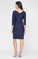 Petite Contour Collection Surplice Sheath Dress with Beaded Hip Detail