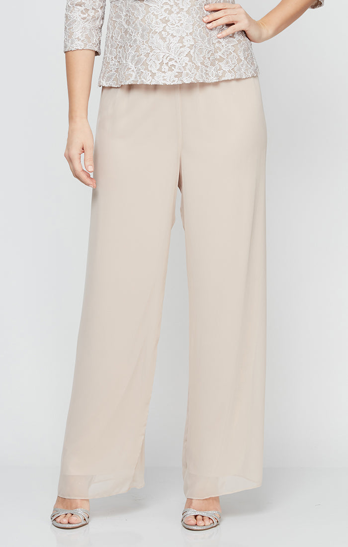 Petite Straight Leg Chiffon Pant