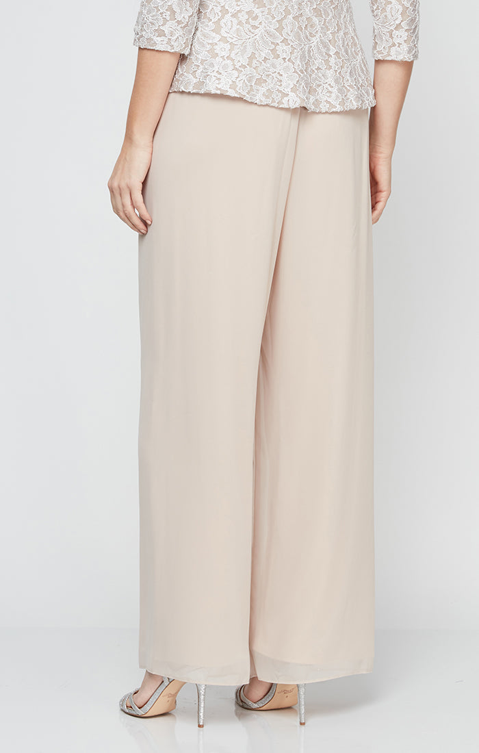 Petite Straight Leg Chiffon Pant