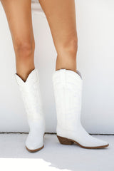 Ottilie Cowboy Boots White