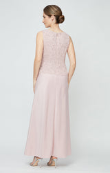 Glitter Lace & Satin Jacket Dress with Open Jacket