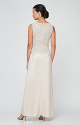 Petite Glitter Lace & Satin Jacket Dress with Open Jacket