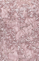 Regular - Tea-Length Soutache Dress with Center Front Button Jacket and Chiffon Skirt