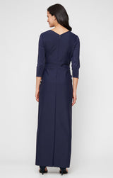 Contour Column Dress with Tucking Detail at Waist