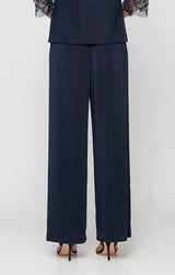 Petite Straight Leg Metallic Knit Pant