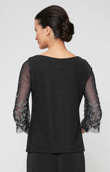 3/4 Sleeve Blouse With Illusion Heat Set Sleeves
