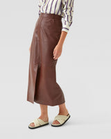 Anna Nappa Leather Pencil Skirt
