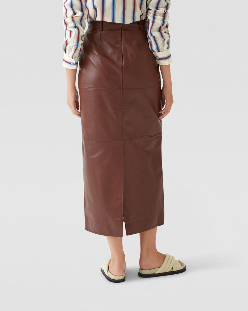 Anna Nappa Leather Pencil Skirt