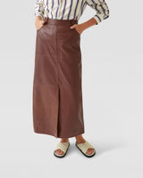 Anna Nappa Leather Pencil Skirt
