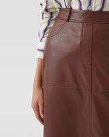 Anna Nappa Leather Pencil Skirt