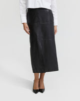 Anna Nappa Leather Pencil Skirt