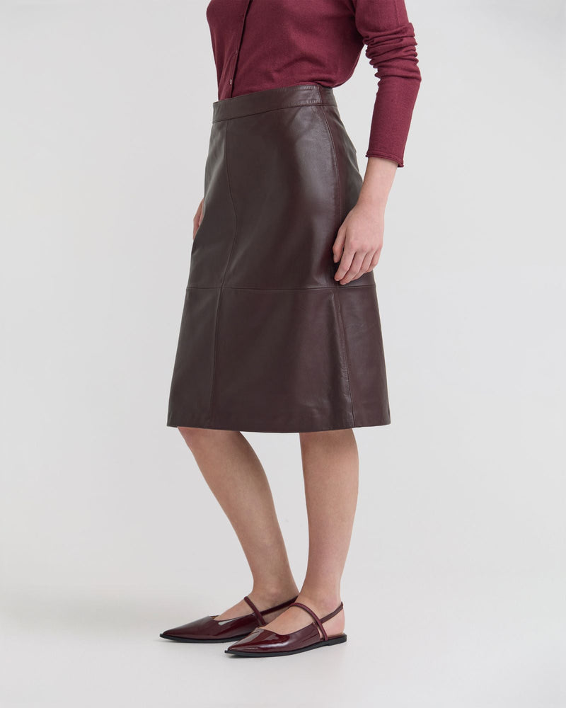 Nina Nappa Leather Skirt