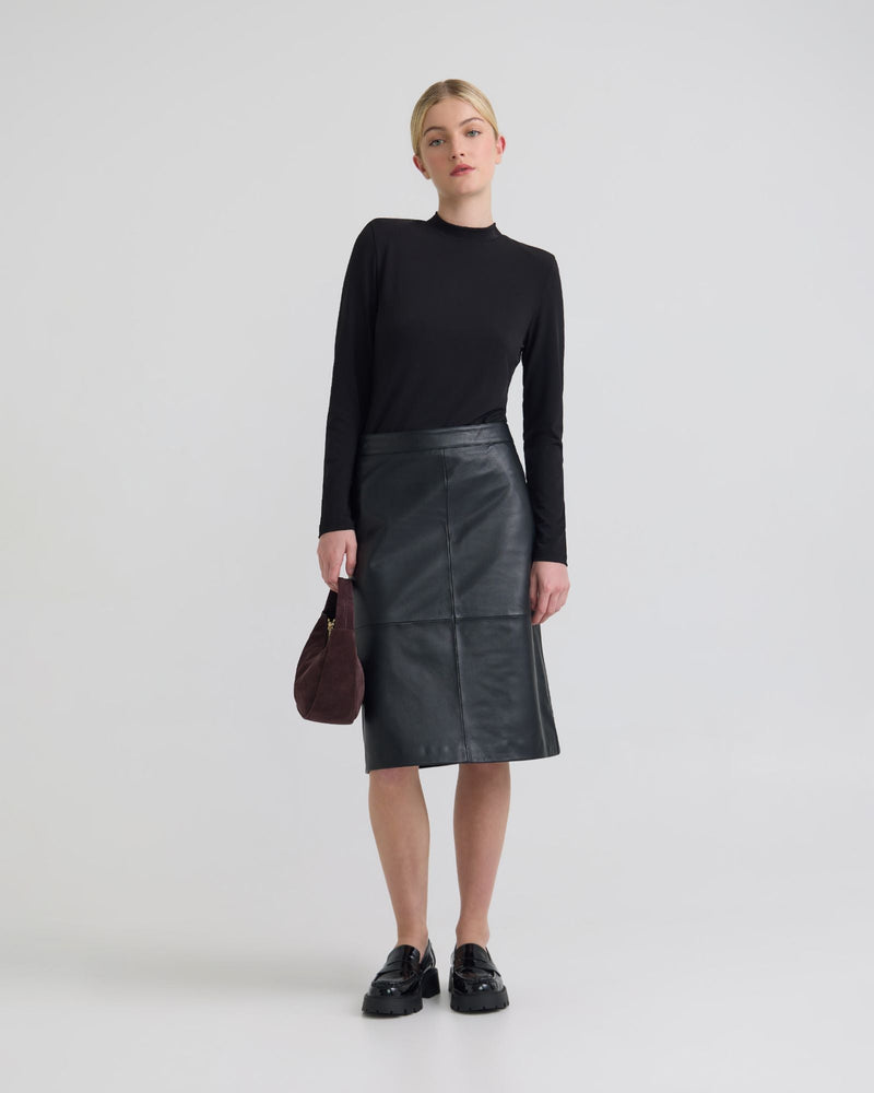 Nina Nappa Leather Skirt