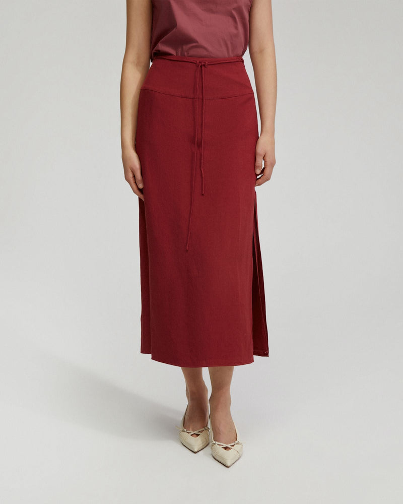 Rose Linen Blend Skirt