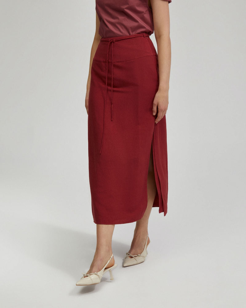 Rose Linen Blend Skirt