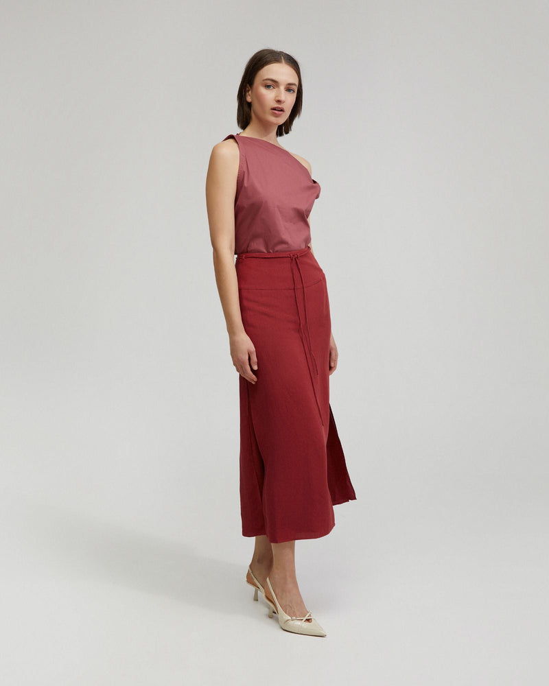 Rose Linen Blend Skirt