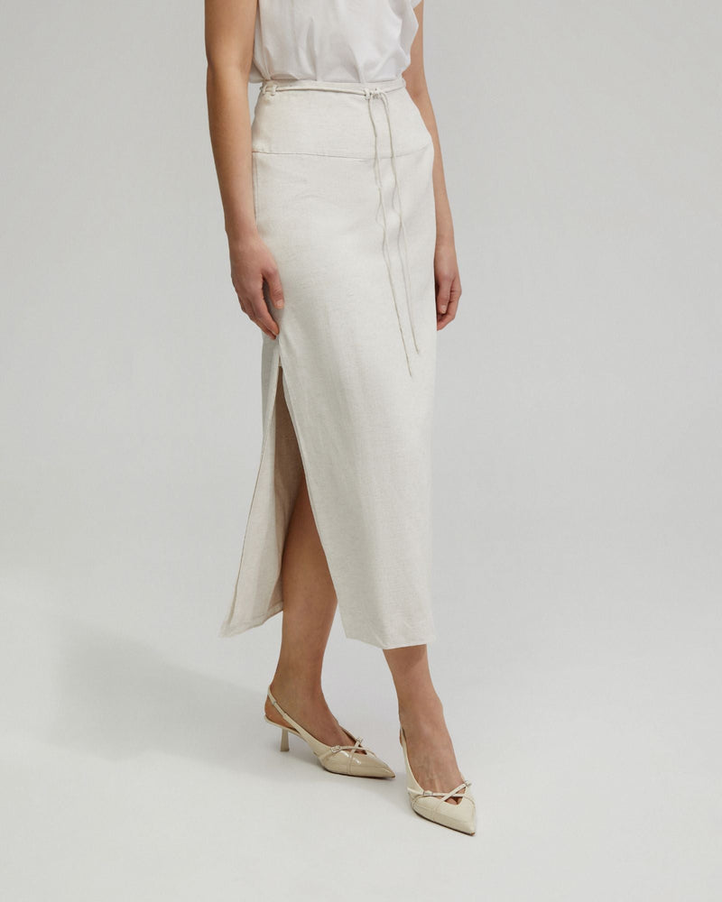 Rose Linen Blend Skirt