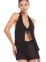 Nora Black Knitted Short