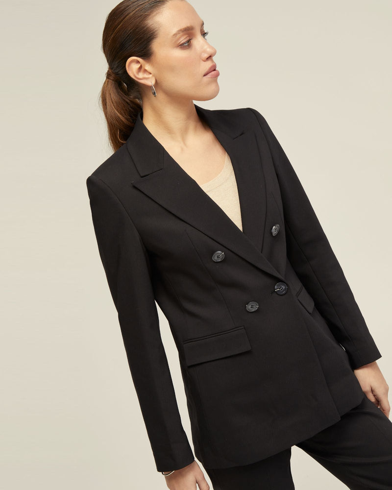 Jenna Cotton Blend Double Breasted Blazer