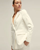 Jenna Cotton Blend Double Breasted Blazer