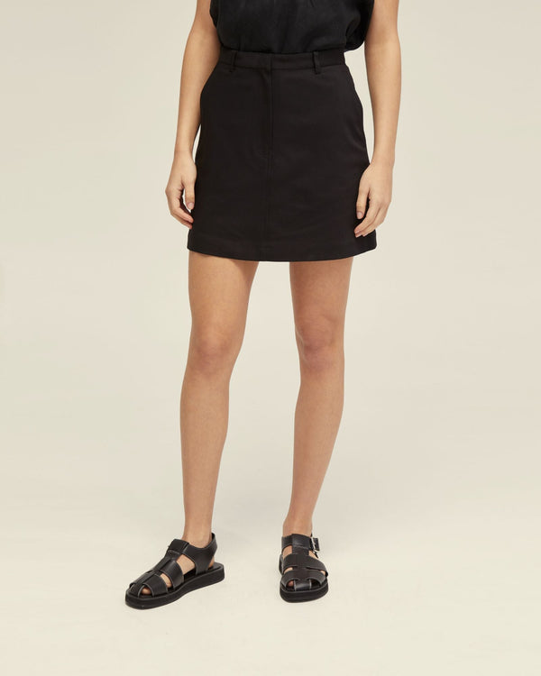 Hepburn Cotton Blend Mini Skirt
