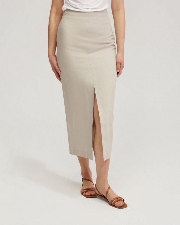 Mia Linen Blend Pencil Skirt