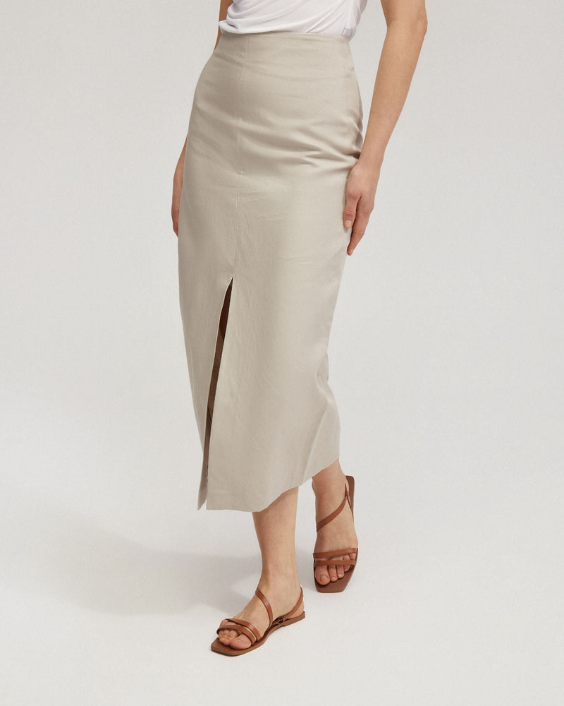 Mia Linen Blend Pencil Skirt