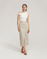 Mia Linen Blend Pencil Skirt