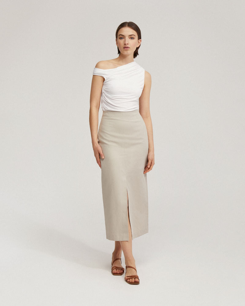 Mia Linen Blend Pencil Skirt