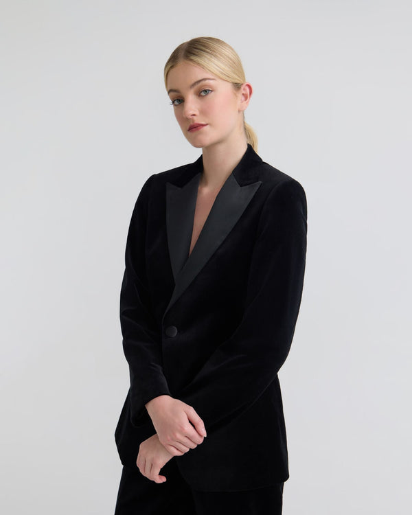 Trixie Stretch Velvet Blazer