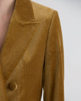 Jenna Double Breasted Stretch Velvet Blazer