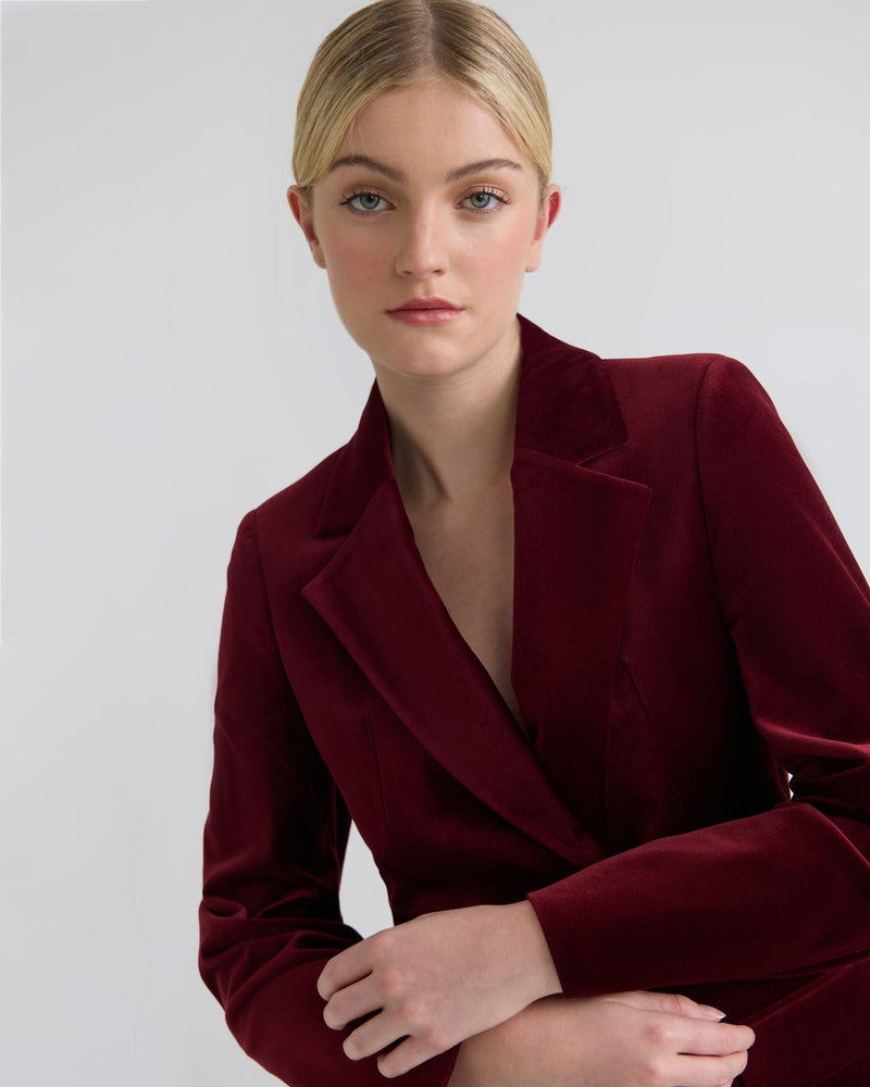 Raffi Stretch Velvet Blazer