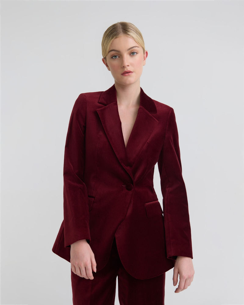 Raffi Stretch Velvet Blazer