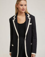 Willow Linen Jacket Contrast Trim