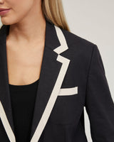 Willow Linen Jacket Contrast Trim