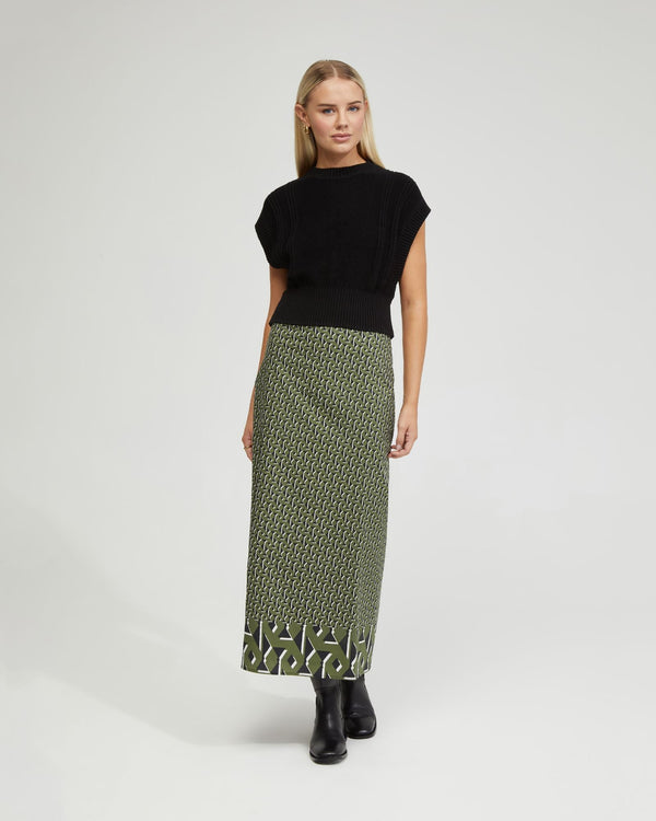 Grechen Boarder Print Skirt