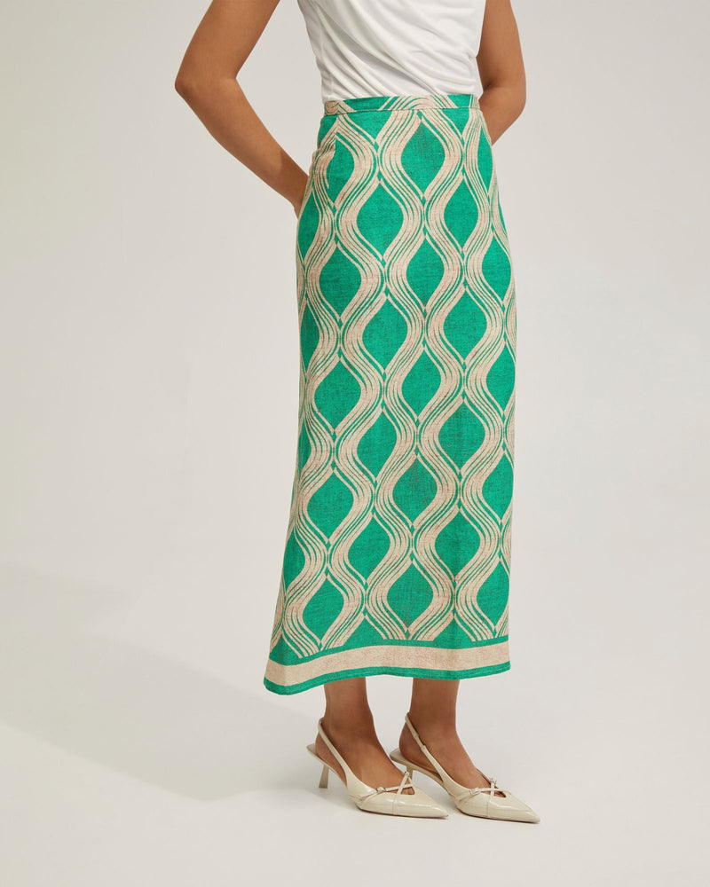 Grechen Linen Blend Printed Skirt