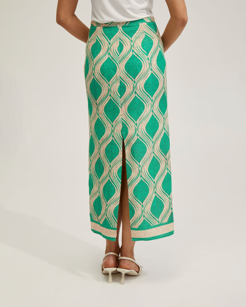 Grechen Linen Blend Printed Skirt