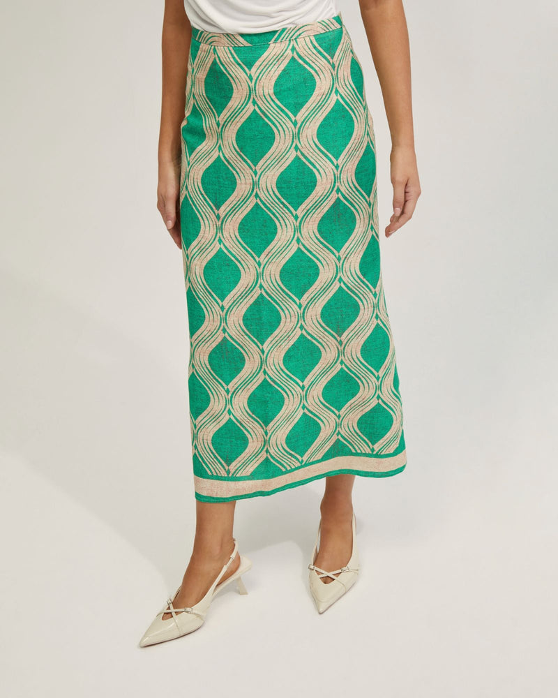 Grechen Linen Blend Printed Skirt