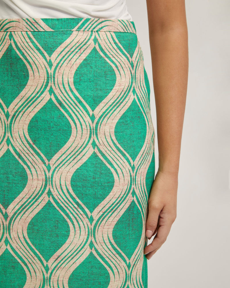 Grechen Linen Blend Printed Skirt