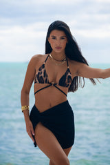 Brandy Twist Skirt Black Ruched