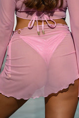 Crush Micro Mesh Sarong Baby Pink
