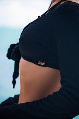 Brandy Crop Top Black Ruched