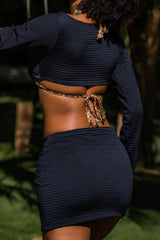 Brandy Crop Top Black Ruched