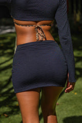 Brandy Twist Skirt Black Ruched